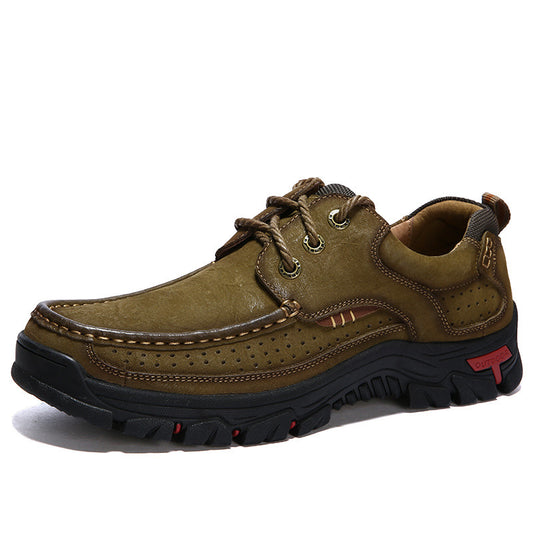 British Casual Leather Shoes Leather Hiking Shoes - Cottonese.com