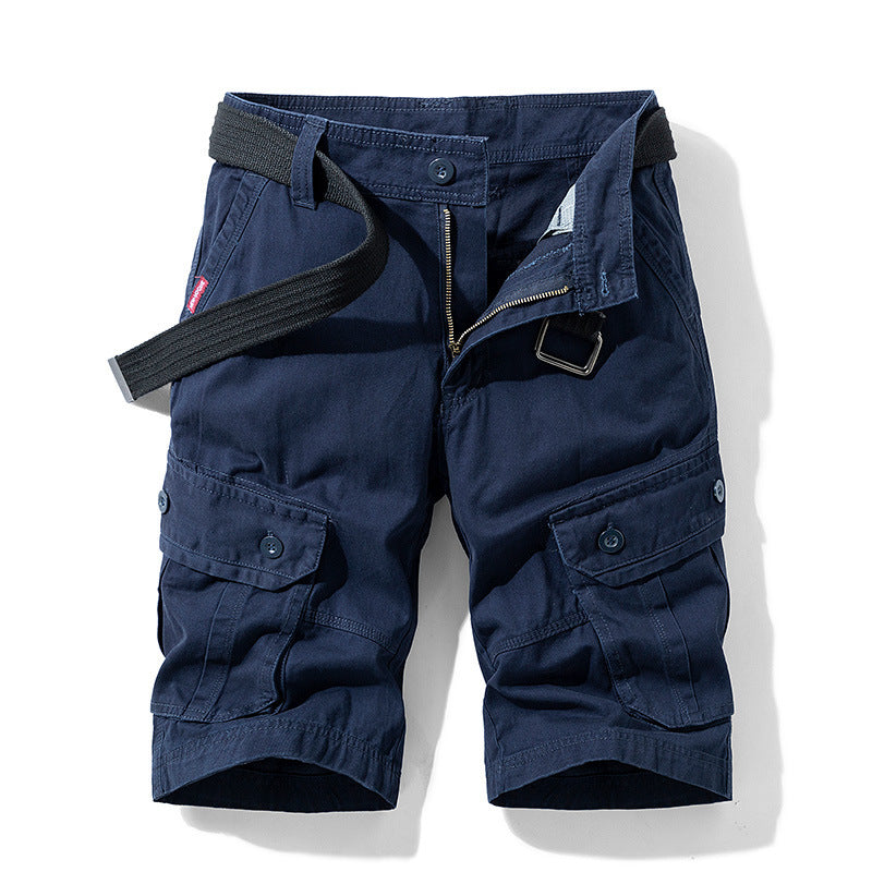 Solid Color Multi-pocket Cargo Shorts – Comfort Meets Functionality - Cottonese.com