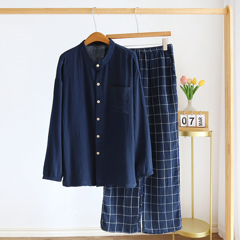 Men's Cotton Gauze Pajamas – Lightweight Comfort for Restful Nights - Cottonese.com