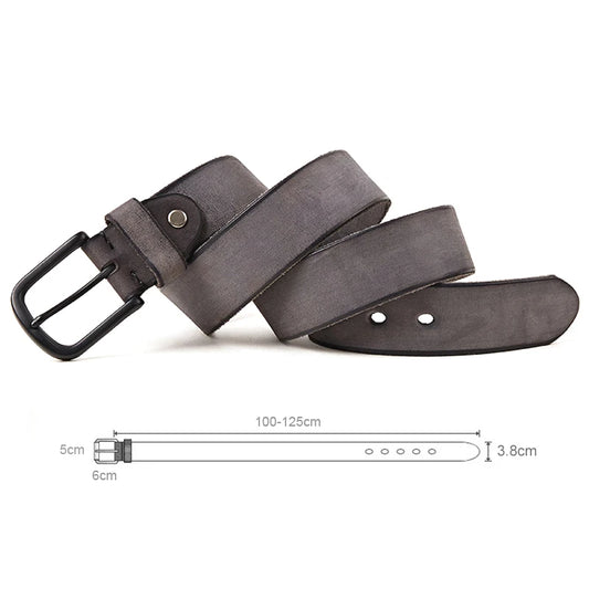 100% Matte Metal Pin Buckle Leather Men's Belt - Cottonese.com