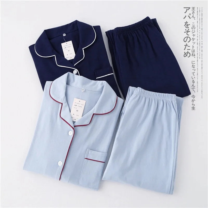 Casual 100% Cotton Pajamas Sets-Long-Sleeve - Cottonese.com