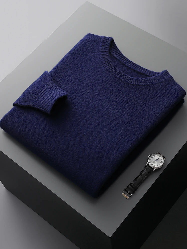 O-Neck Cashmere Sweater 100% Pure Wool - Cottonese.com