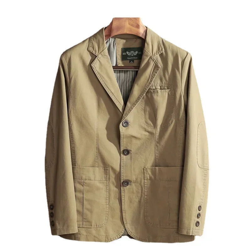 European Plus Size Blazer | Italian-Inspired Business Casual Jacket | Slim Fit Cotton Blazer for Men - Cottonese.com