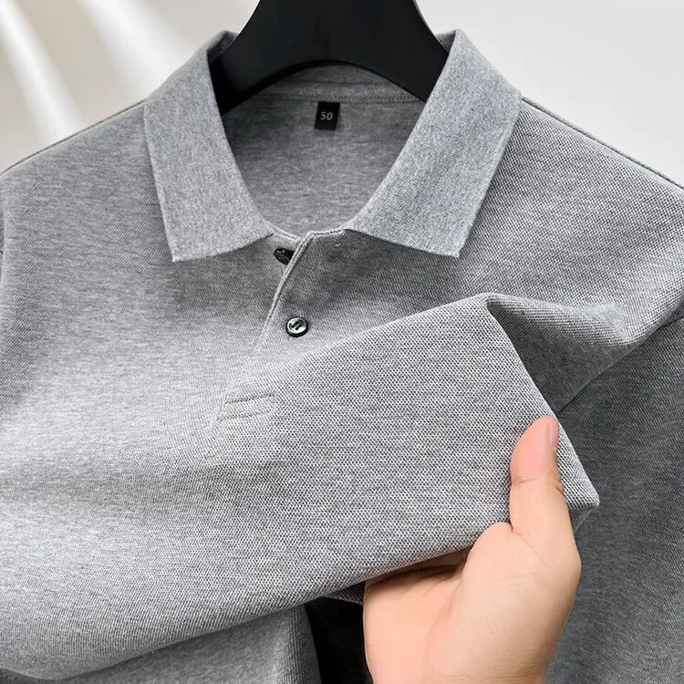 Elevate Your Casual and Active Wear with the Durable 100% Cotton Men's Long Sleeve Polo Shirt - Cottonese.com