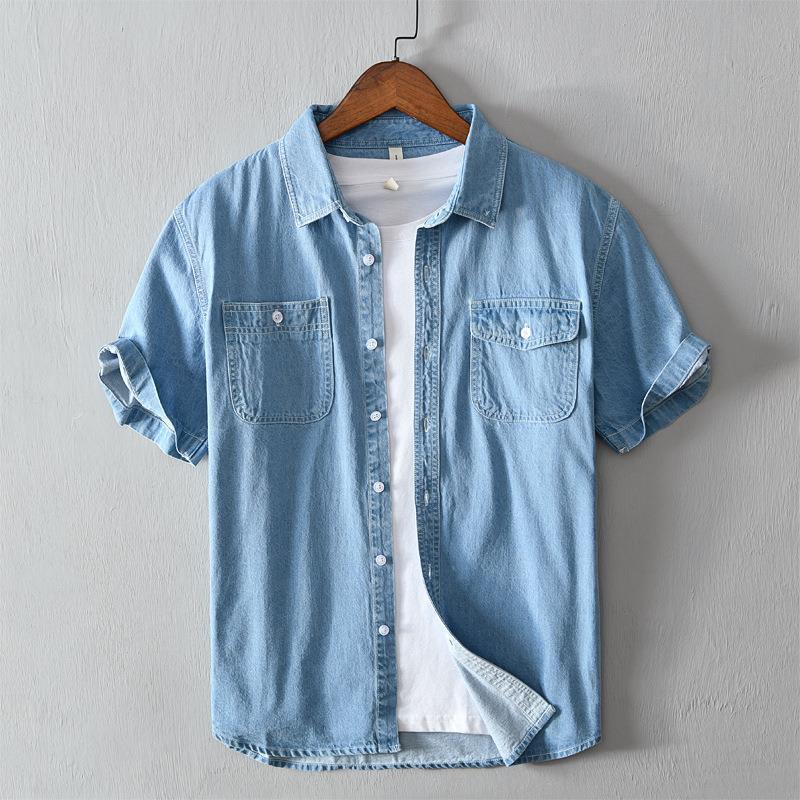 Stay Cool and Stylish This Summer with the Cotton Denim Shirt for Men - Cottonese.com