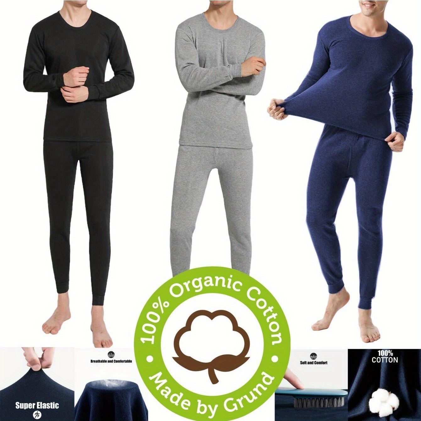 Men's Winter Ultra-Soft Fleece-Lined Thermal Underwear Set – Stay Warm, Stay Comfortable - Cottonese.com