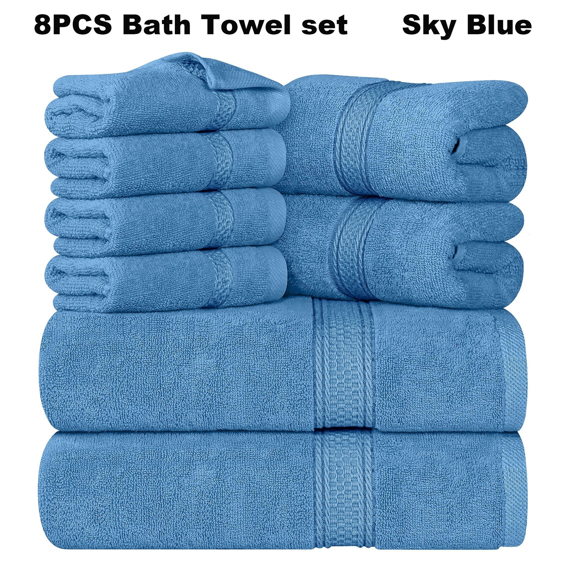 Luxury 100% Cotton 8-Piece Bath Towel Set - Cottonese.com
