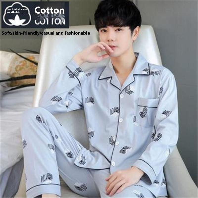 Men's Cotton Long-Sleeved Pajamas – Year-Round Comfort - Cottonese.com