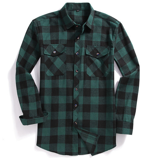 Classic Men's Plaid Flannel Shirt - Cottonese.com