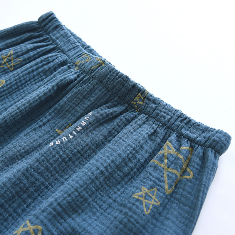 Men's Cotton Crepe Double-layer Gauze Pajamas – Comfort Meets Style - Cottonese.com