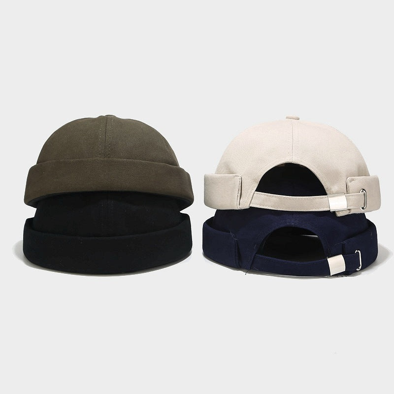 Cotton Retro Solid Color Light Board Landlord Hat Men - Cottonese.com