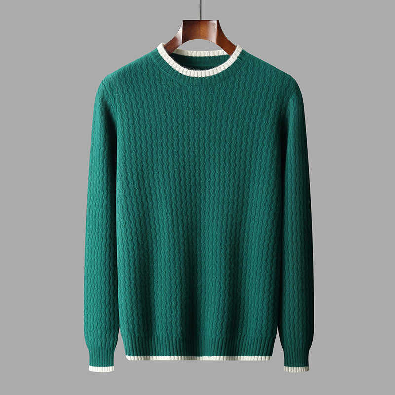 Men's Round Neck Twisted Design  Sweater | Premium Merino Wool