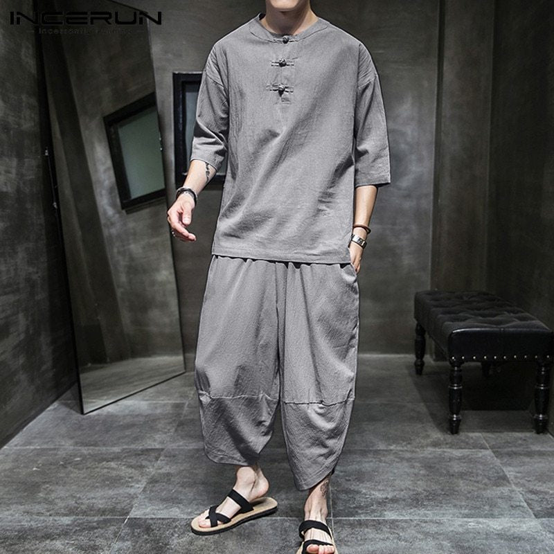 Ethnic Style Cotton &amp; Linen Suit – Timeless Elegance for Every Occasion - Cottonese.com