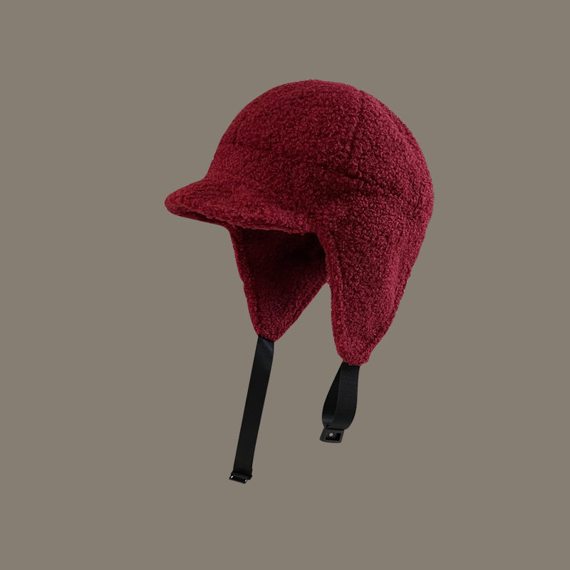 Lamb Wool Ski Flying Ear Protection Baseball Hat – Warmth Meets Style - Cottonese.com