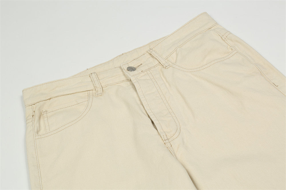 Pure Color Washed Jeans For Men - Cottonese.com
