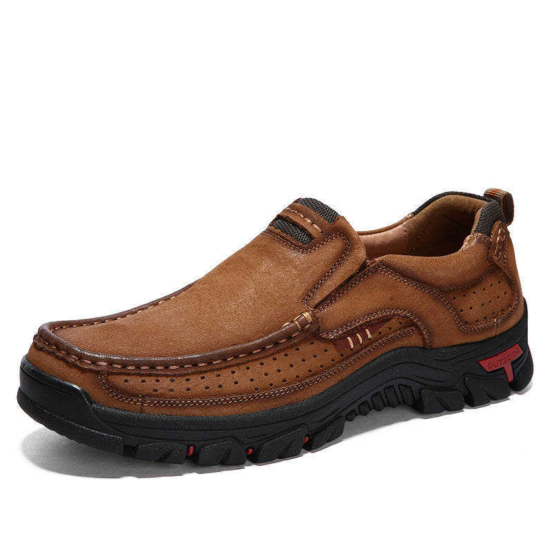 British Casual Leather Shoes Leather Hiking Shoes - Cottonese.com