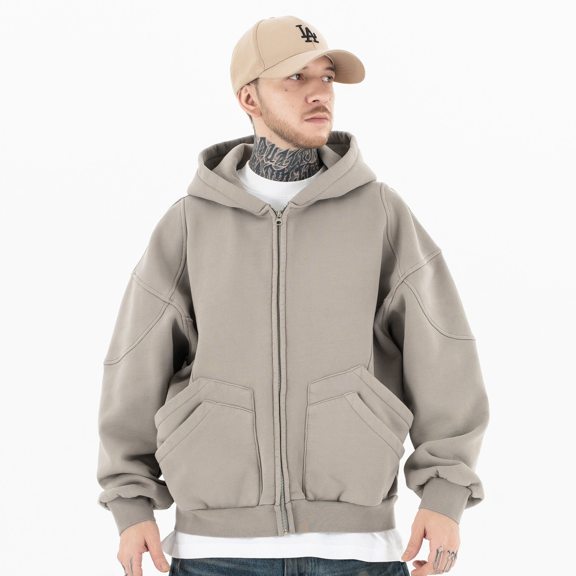 Upgrade Your Casual Style with Our Velvet Padded Hooded Sweatshirt for Men - Cottonese.com
