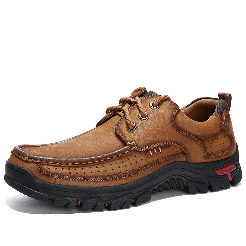 British Casual Leather Shoes Leather Hiking Shoes - Cottonese.com