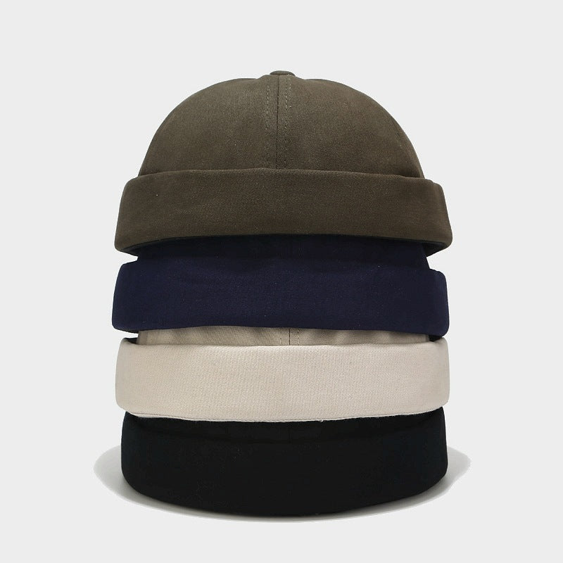 Cotton Retro Solid Color Light Board Landlord Hat Men - Cottonese.com