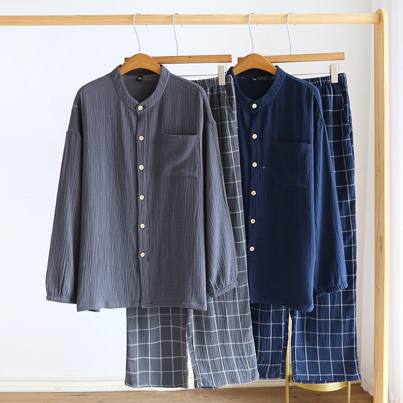 Men's Cotton Gauze Pajamas – Lightweight Comfort for Restful Nights - Cottonese.com