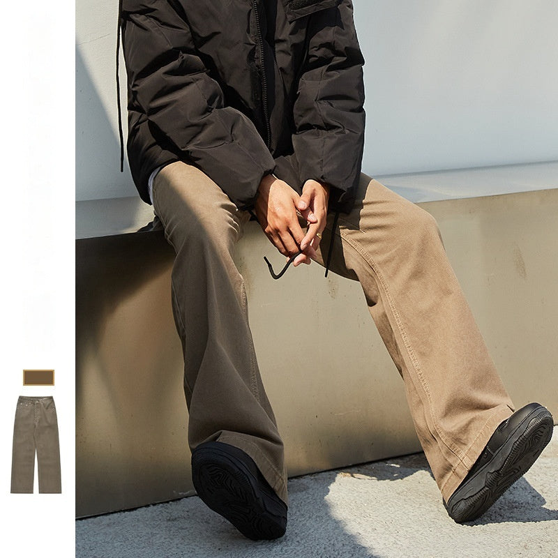 Upgrade Your Style with New American Retro Hong Kong-Inspired Japanese Loose Straight Jeans for Men - Cottonese.com