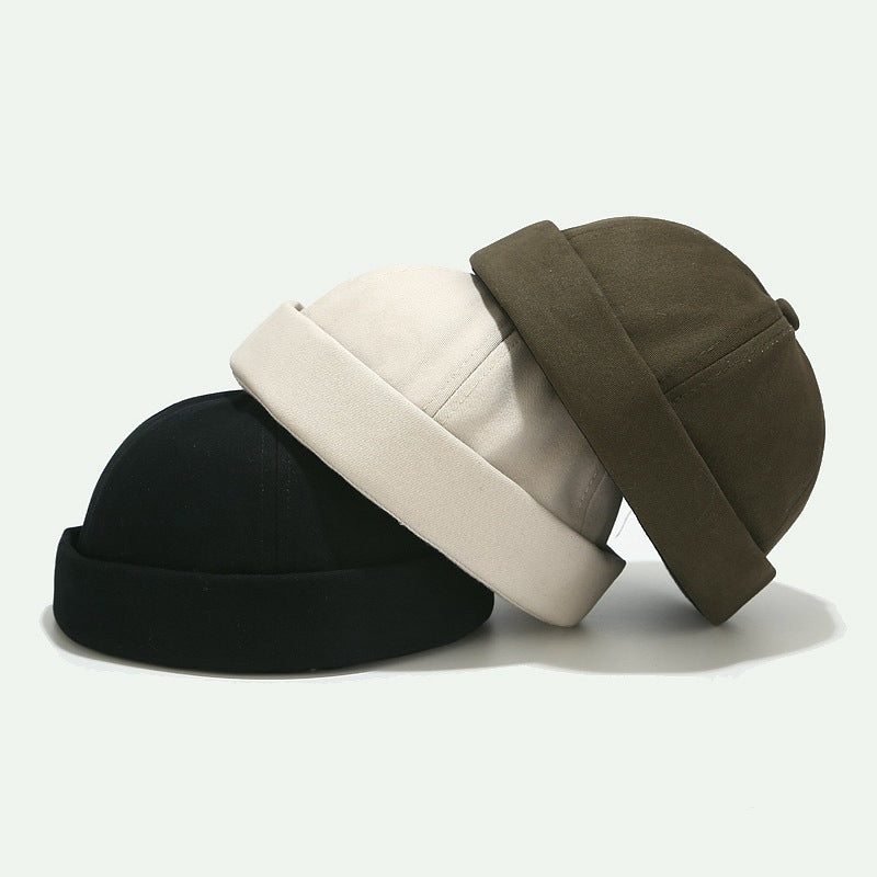 Cotton Retro Solid Color Light Board Landlord Hat Men - Cottonese.com