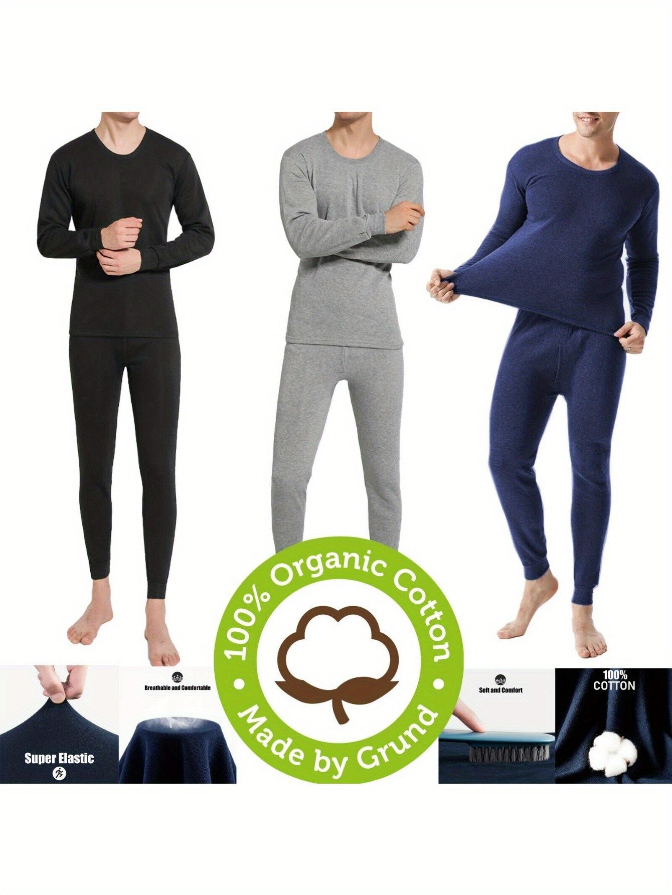 Men's Winter Ultra-Soft Fleece-Lined Thermal Underwear Set – Stay Warm, Stay Comfortable - Cottonese.com