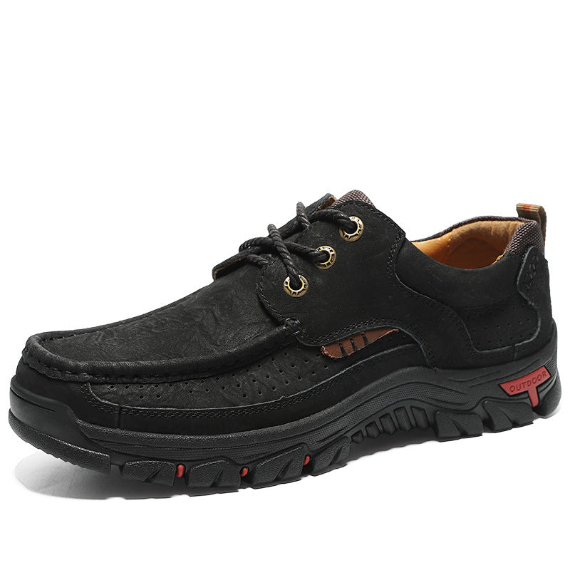 British Casual Leather Shoes Leather Hiking Shoes - Cottonese.com