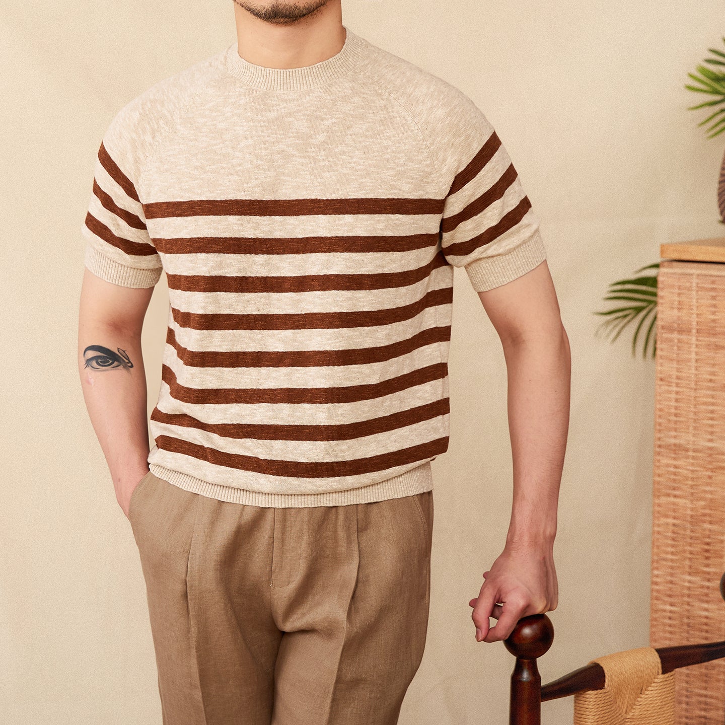 Coastal Stripe Linen Tee - Cottonese.com