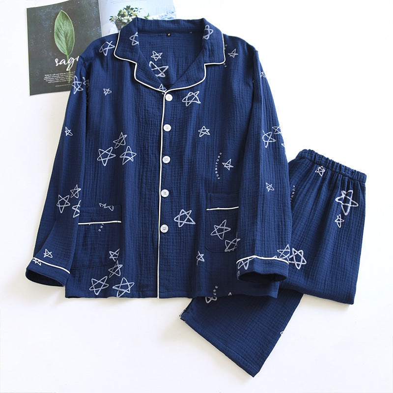 Men's Cotton Crepe Double-layer Gauze Pajamas – Comfort Meets Style - Cottonese.com