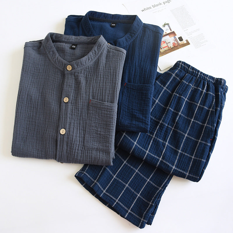 Men's Cotton Gauze Pajamas – Lightweight Comfort for Restful Nights - Cottonese.com