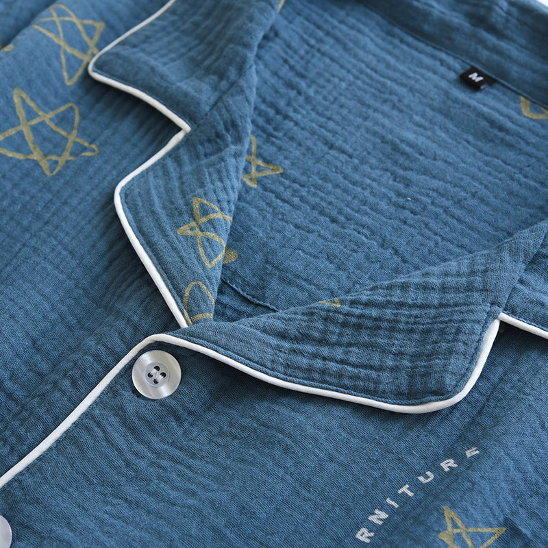 Men's Cotton Crepe Double-layer Gauze Pajamas – Comfort Meets Style - Cottonese.com
