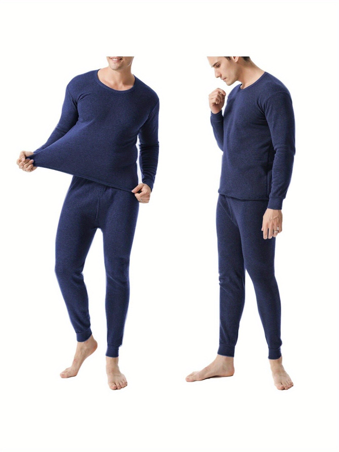Men's Winter Ultra-Soft Fleece-Lined Thermal Underwear Set – Stay Warm, Stay Comfortable - Cottonese.com