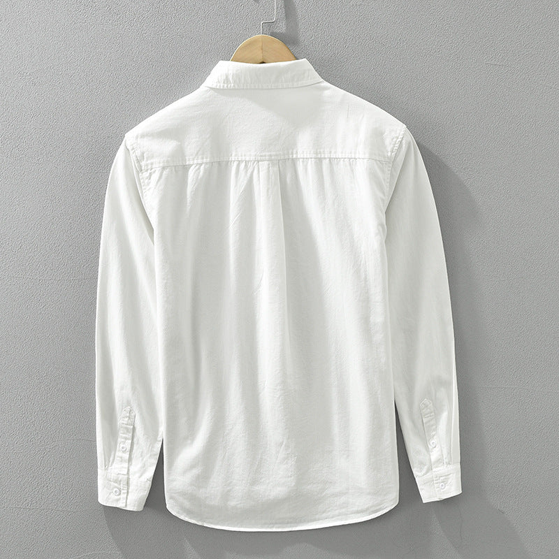 Japanese Style Simple Long Sleeve Shirt Men's New Fashion Casual - Cottonese.com