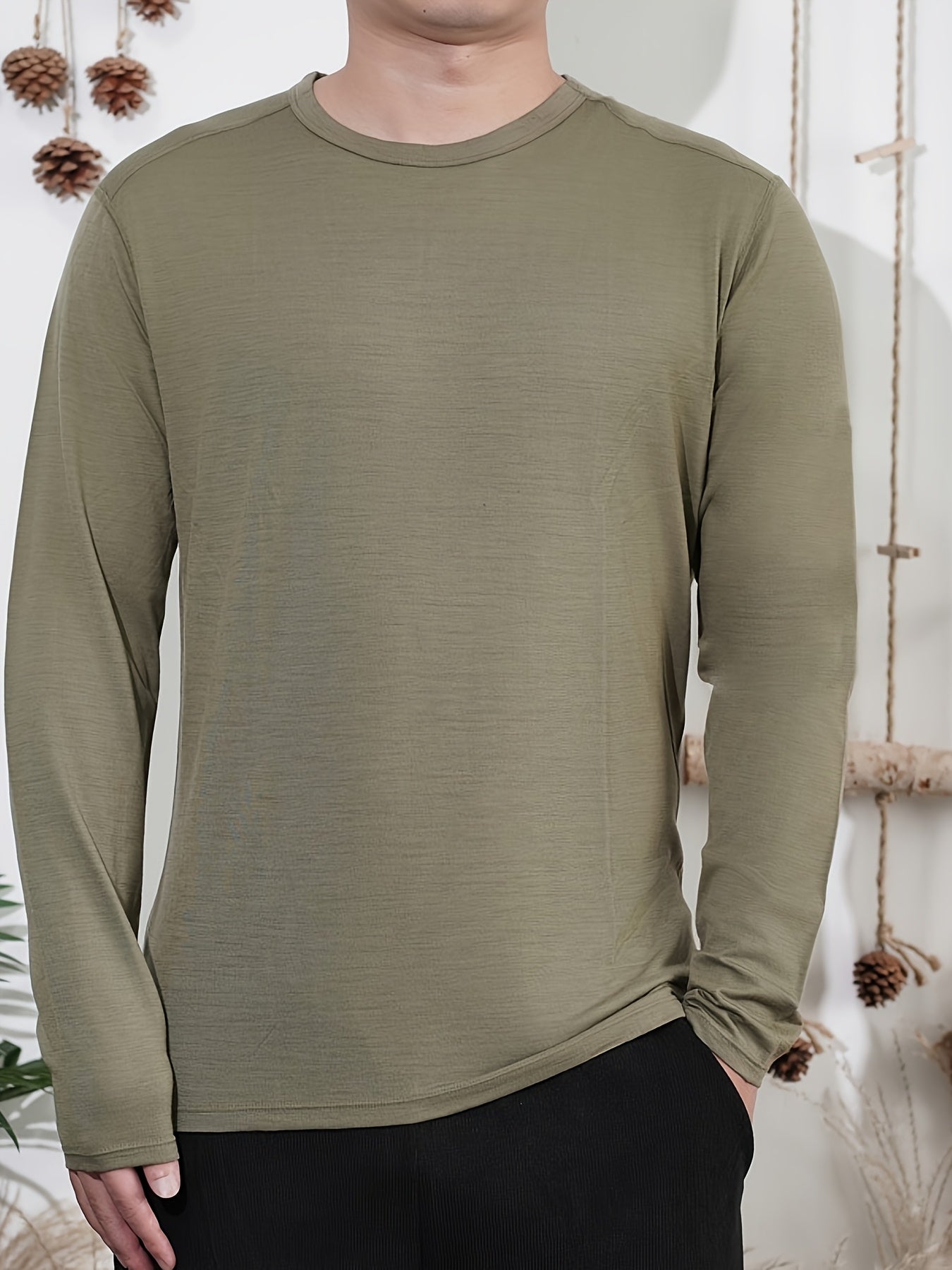 Men's 100% Merino Wool Long-Sleeve Thermal Under Shirt – The Ultimate Base Layer for Outdoor Adventures - Cottonese.com