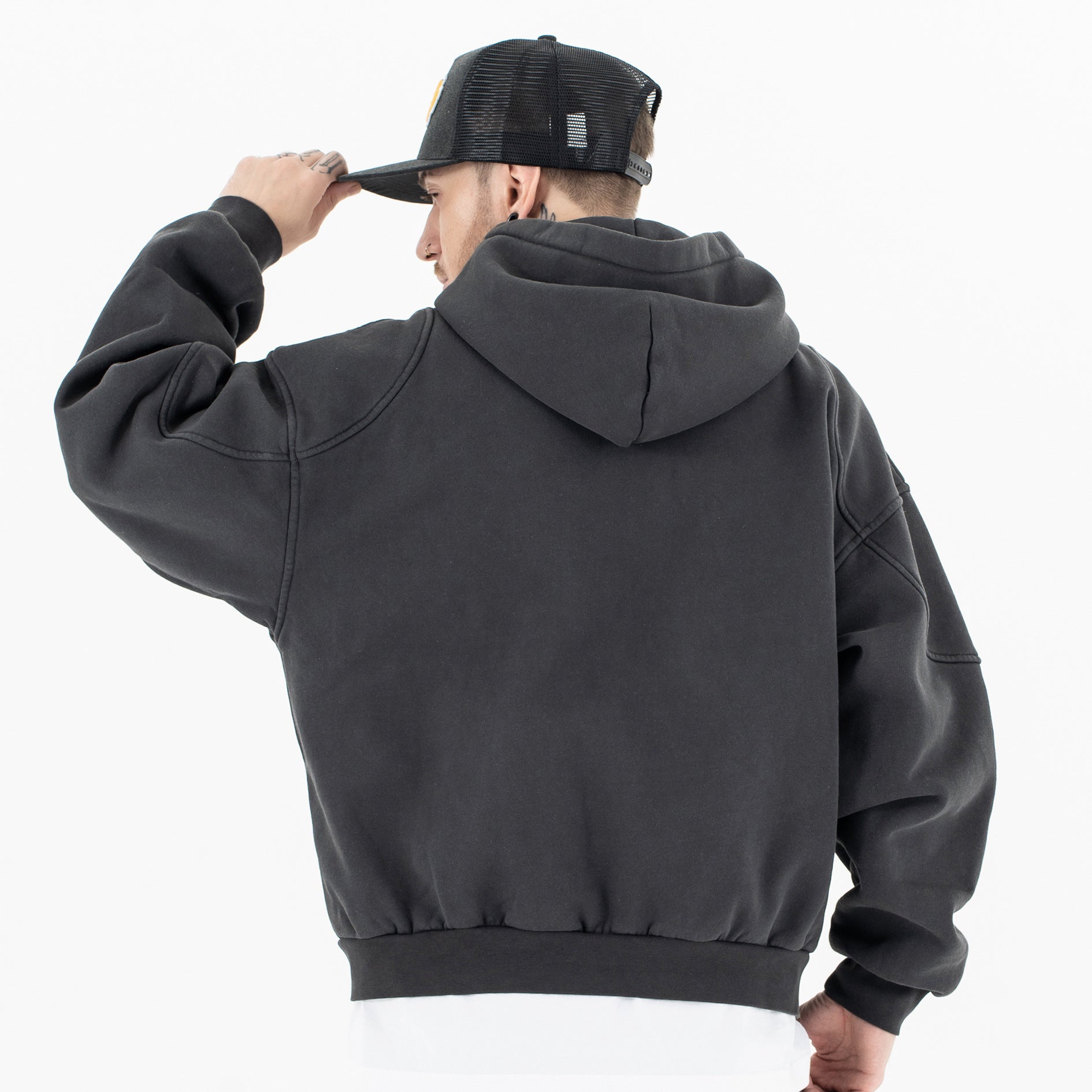 Upgrade Your Casual Style with Our Velvet Padded Hooded Sweatshirt for Men - Cottonese.com