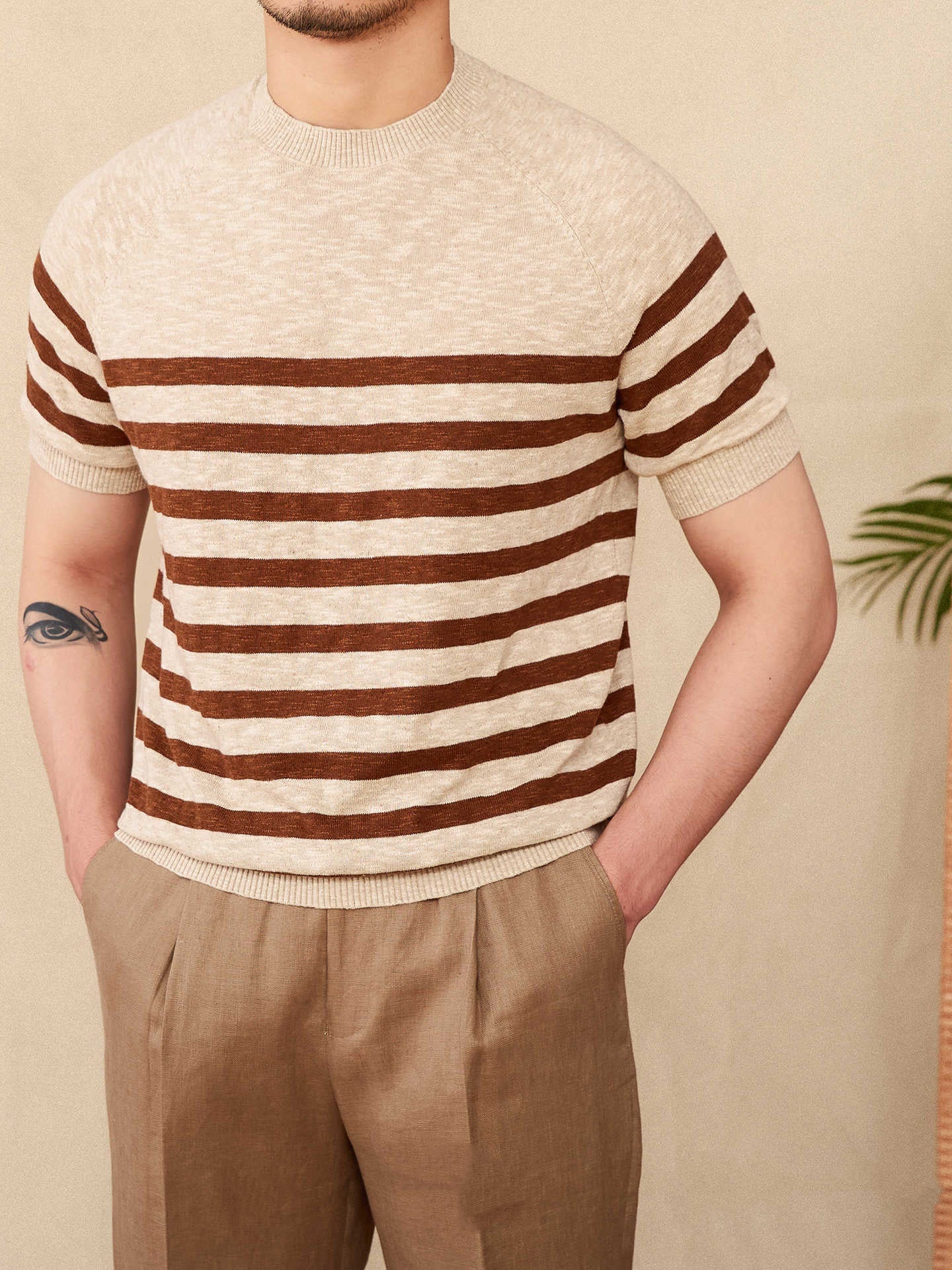 Coastal Stripe Linen Tee - Cottonese.com