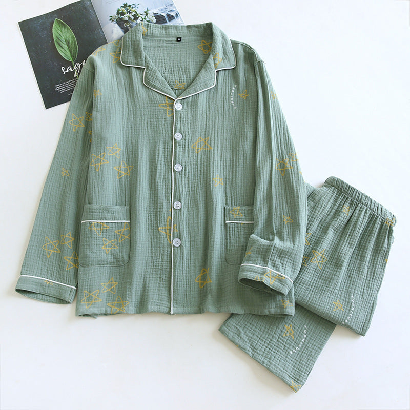Men's Cotton Crepe Double-layer Gauze Pajamas – Comfort Meets Style - Cottonese.com