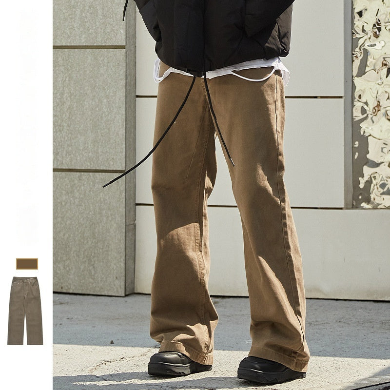 Upgrade Your Style with New American Retro Hong Kong-Inspired Japanese Loose Straight Jeans for Men - Cottonese.com