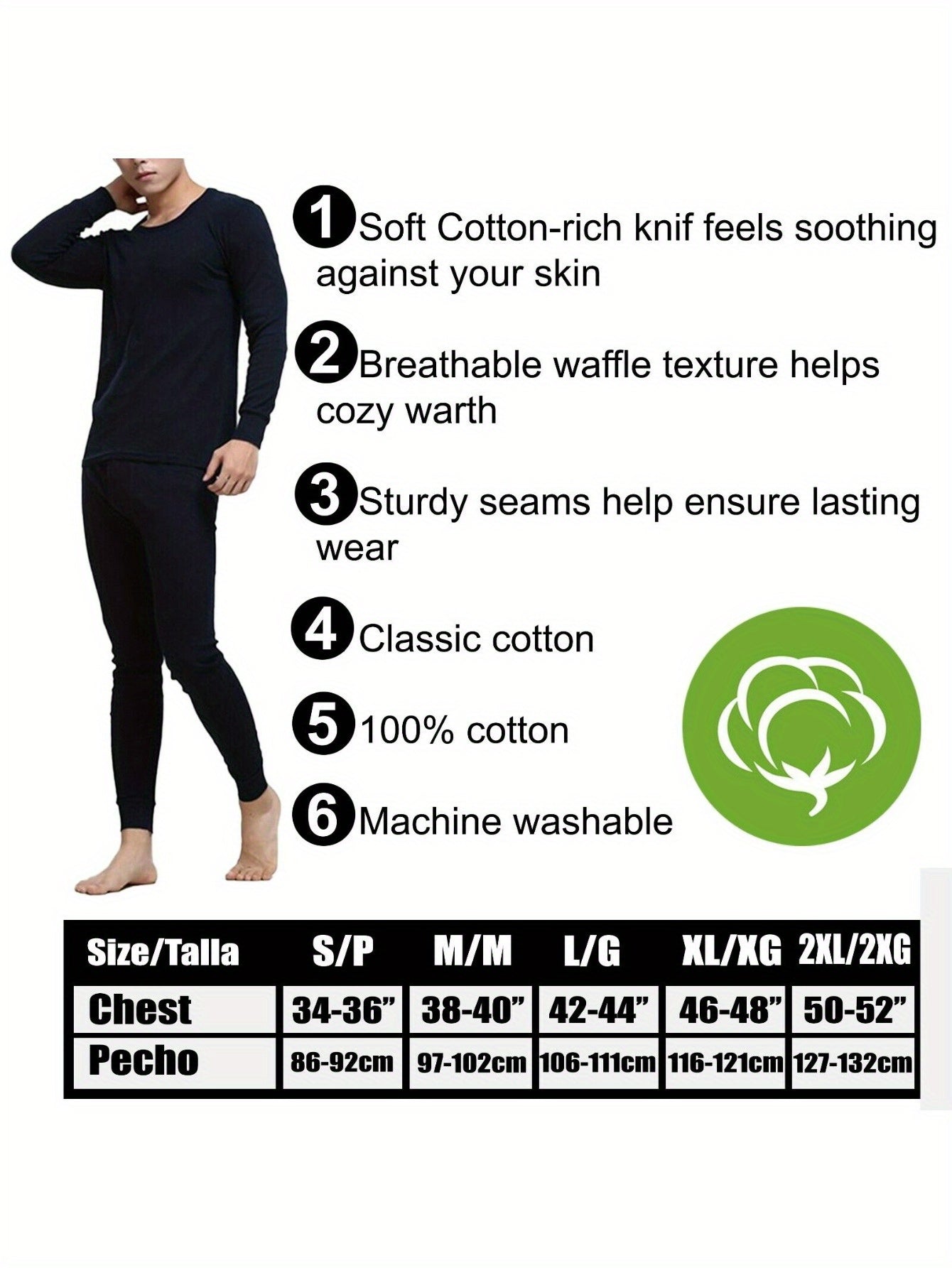 Men's Winter Ultra-Soft Fleece-Lined Thermal Underwear Set – Stay Warm, Stay Comfortable - Cottonese.com