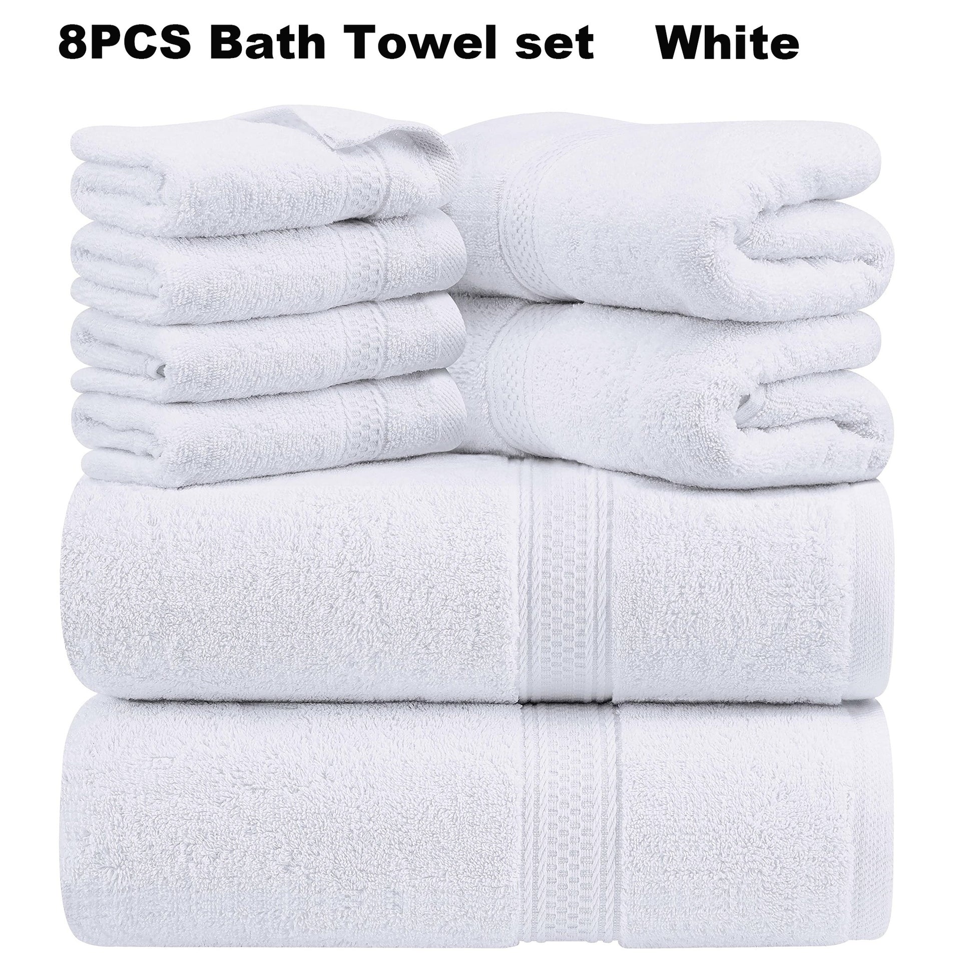 Luxury 100% Cotton 8-Piece Bath Towel Set - Cottonese.com