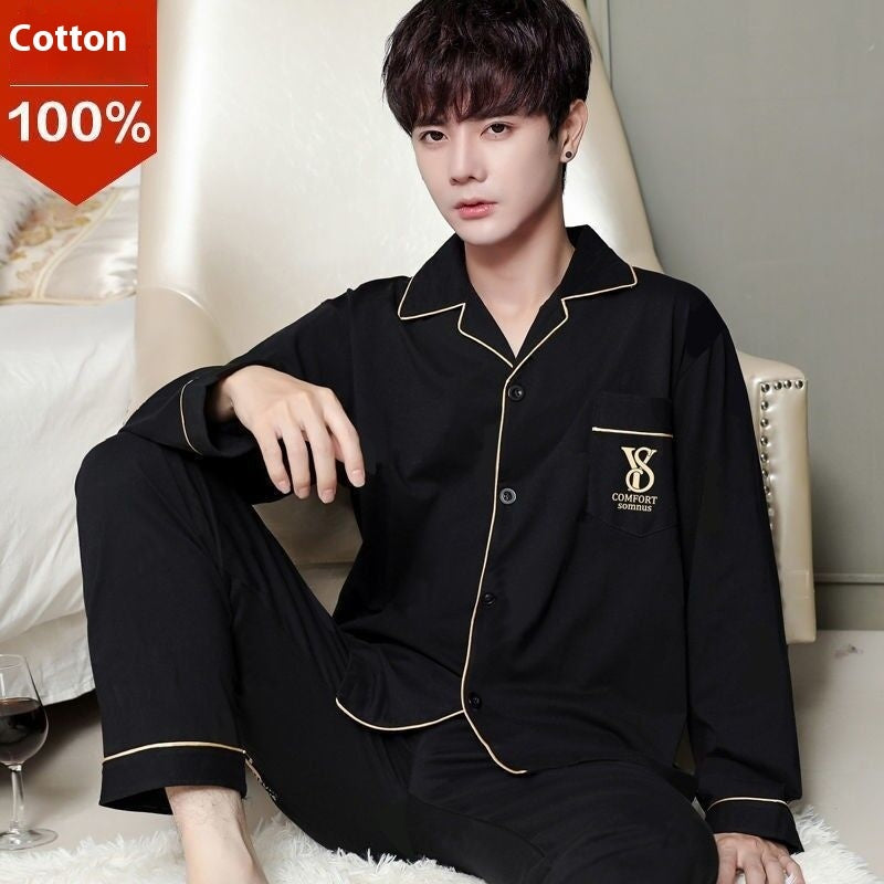 Men's Cotton Long-Sleeved Pajamas – Year-Round Comfort - Cottonese.com