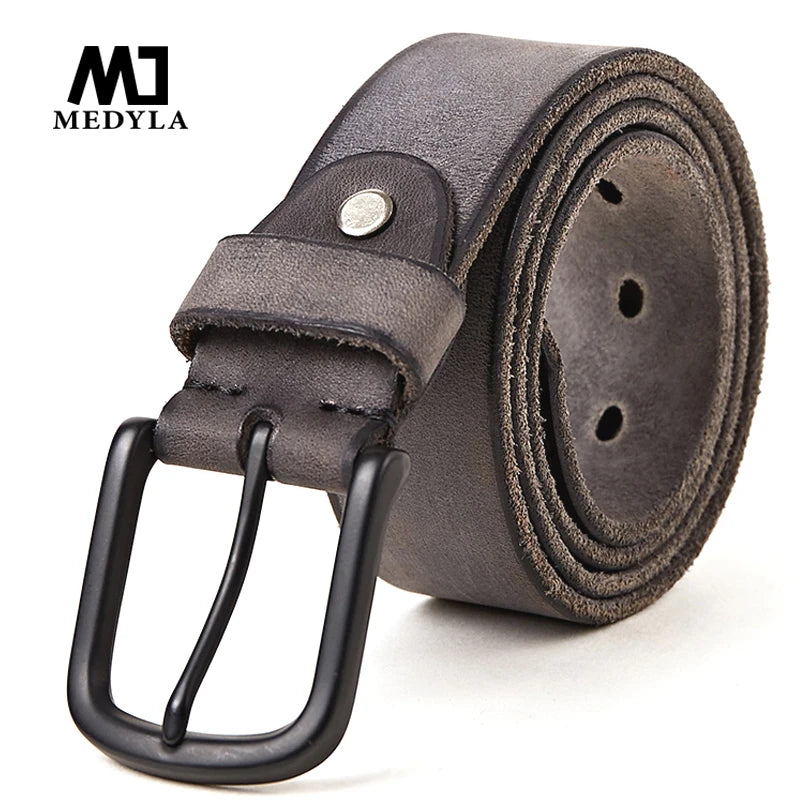 100% Matte Metal Pin Buckle Leather Men's Belt - Cottonese.com