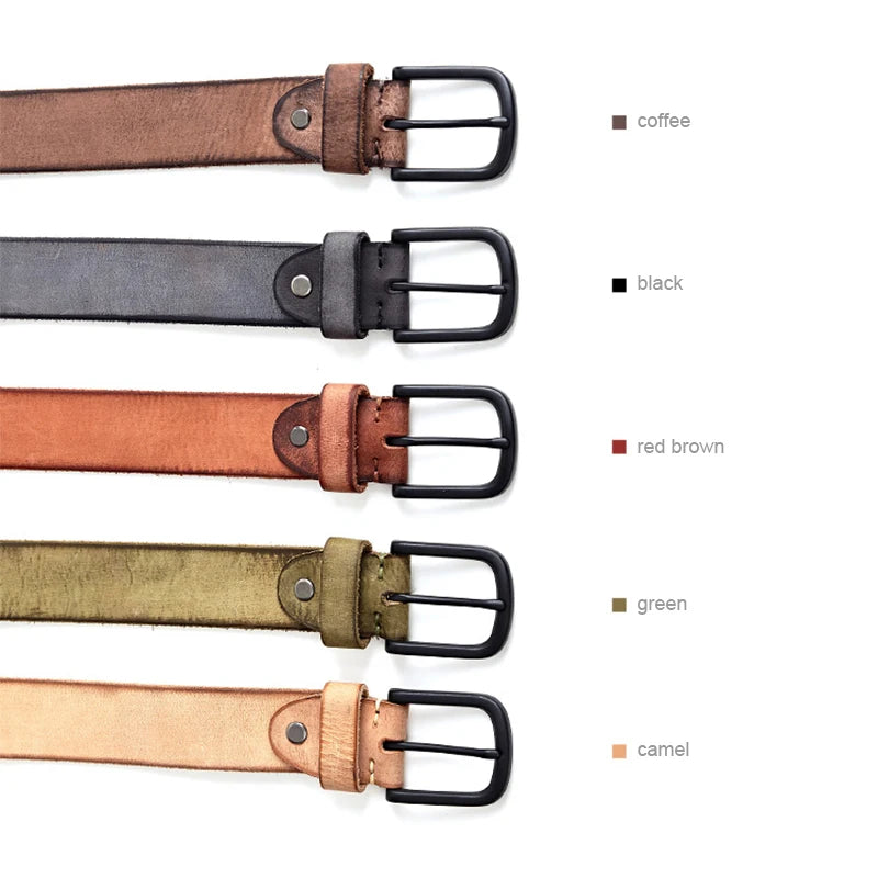 100% Matte Metal Pin Buckle Leather Men's Belt - Cottonese.com