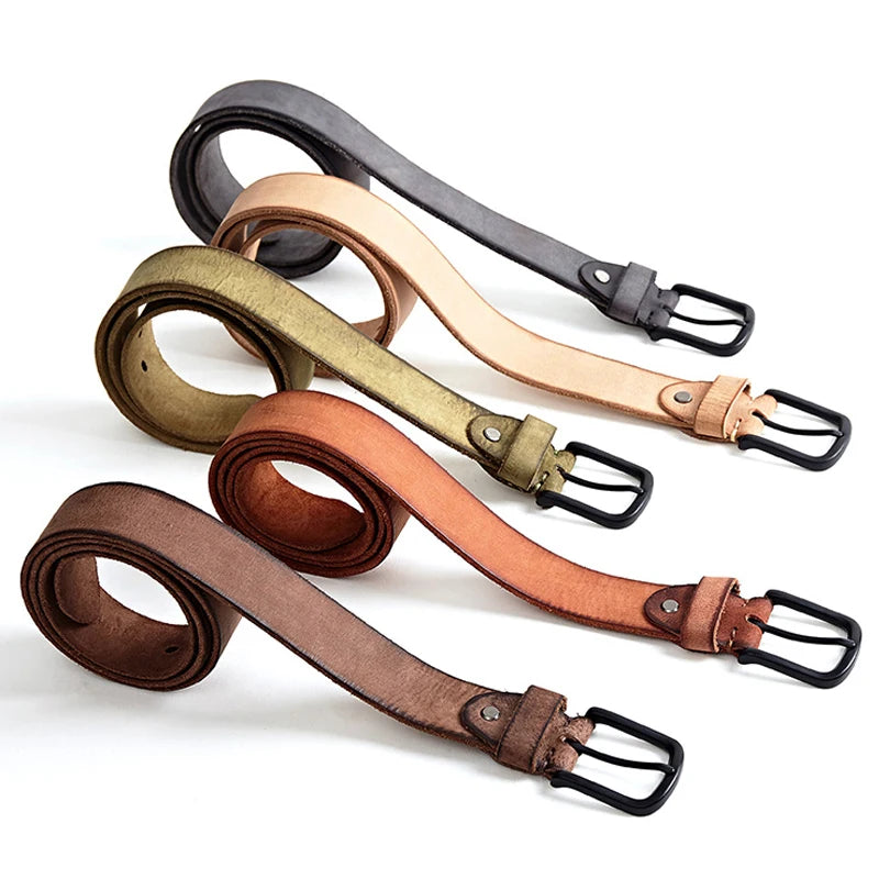 100% Matte Metal Pin Buckle Leather Men's Belt - Cottonese.com