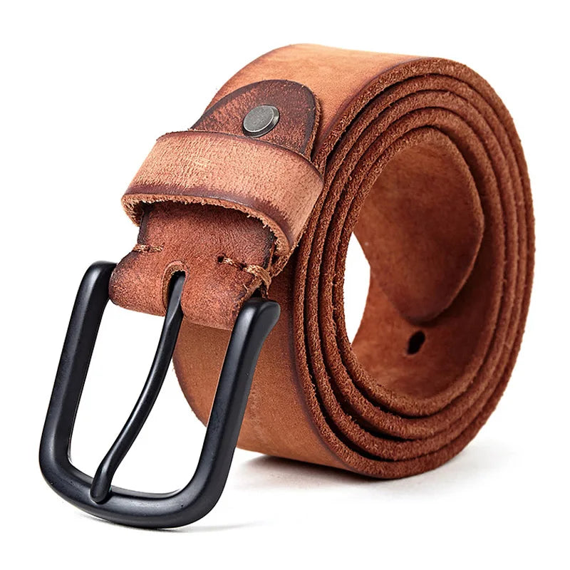 100% Matte Metal Pin Buckle Leather Men's Belt - Cottonese.com