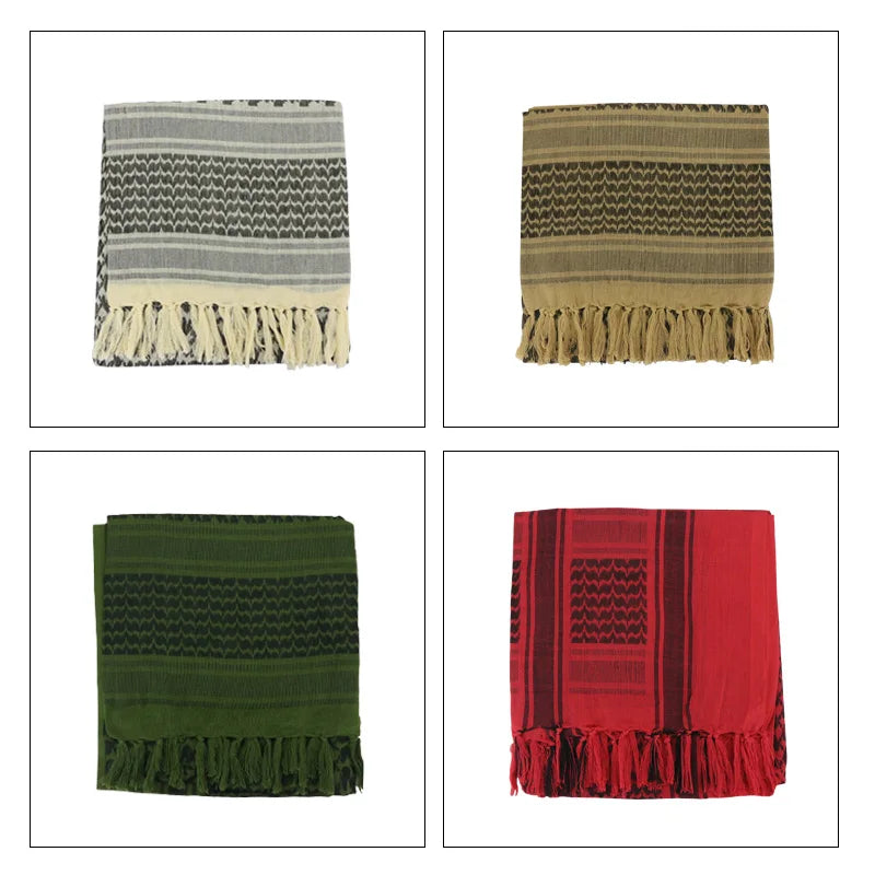 Maikun Cotton Arab Scarves Men Winter Military Keffiyeh Windproof Scarf Muslim Hijab Shemagh Tactical Desert Square Wargame - Cottonese.com