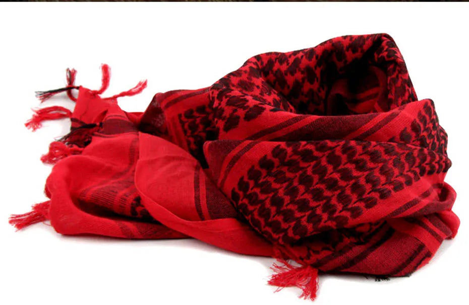 Maikun Cotton Arab Scarves Men Winter Military Keffiyeh Windproof Scarf Muslim Hijab Shemagh Tactical Desert Square Wargame - Cottonese.com