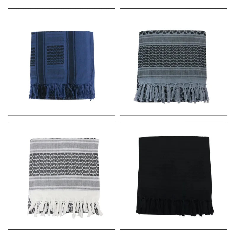 Maikun Cotton Arab Scarves Men Winter Military Keffiyeh Windproof Scarf Muslim Hijab Shemagh Tactical Desert Square Wargame - Cottonese.com