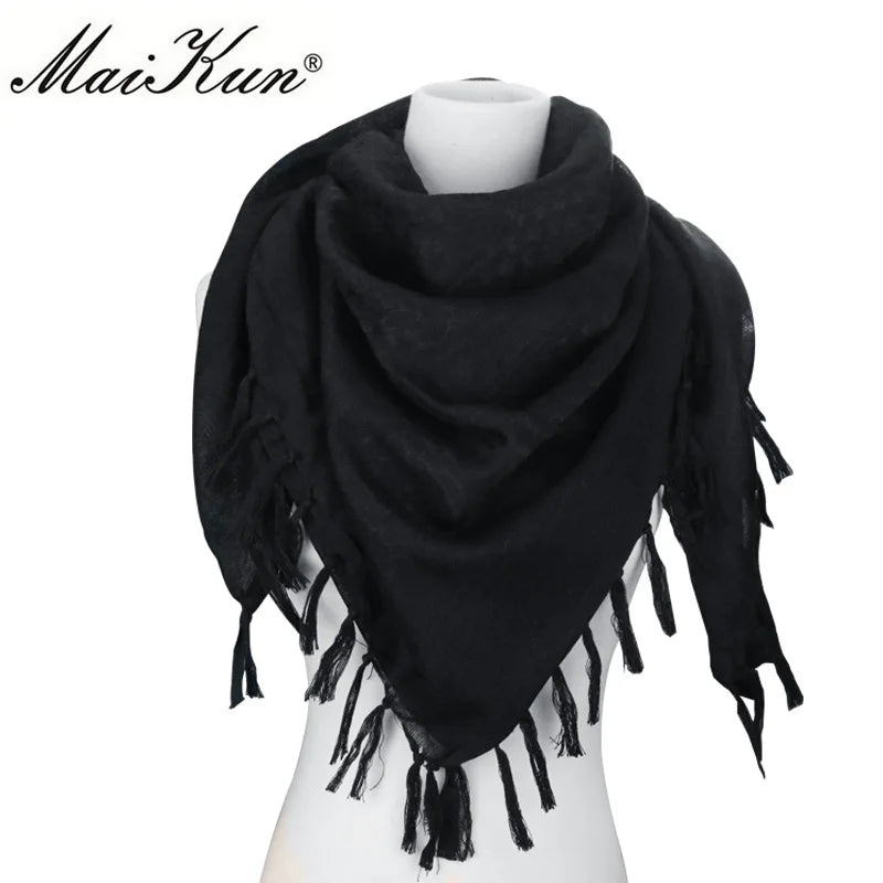 Maikun Cotton Arab Scarves Men Winter Military Keffiyeh Windproof Scarf Muslim Hijab Shemagh Tactical Desert Square Wargame - Cottonese.com